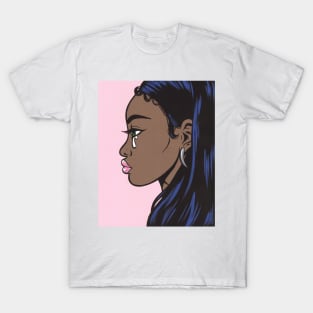 Black Crying Comic Girl T-Shirt